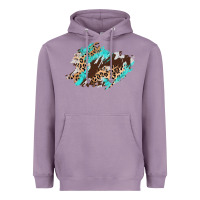 Lavender cowhide leopard turquoise patch Heavyweight Hoodie - AdoDesignShop