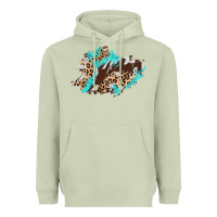 Matcha cowhide leopard turquoise patch Heavyweight Hoodie - AdoDesignShop