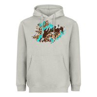 Moon Dust cowhide leopard turquoise patch Heavyweight Hoodie - AdoDesignShop