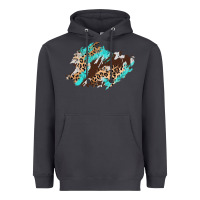 Smoke cowhide leopard turquoise patch Heavyweight Hoodie - AdoDesignShop