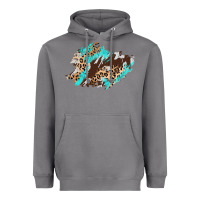 Storm cowhide leopard turquoise patch Heavyweight Hoodie - AdoDesignShop