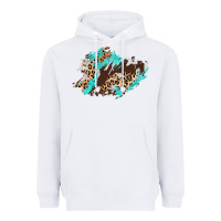White cowhide leopard turquoise patch Heavyweight Hoodie - AdoDesignShop