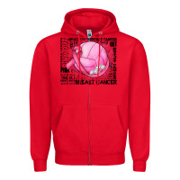 Red breast cancer volleyball Zipper Hoodie - JahusDesignShop