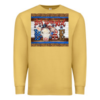Antique Gold Western Star Spangled Baby Cow Premium Sweatshirt - LillyAllenDesigns