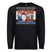Black Western Star Spangled Baby Cow Premium Sweatshirt - LillyAllenDesigns