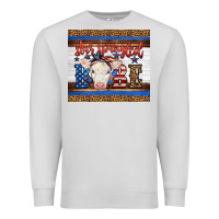 Dove Grey Western Star Spangled Baby Cow Premium Sweatshirt - LillyAllenDesigns