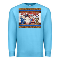 Ocean Blue Western Star Spangled Baby Cow Premium Sweatshirt - LillyAllenDesigns