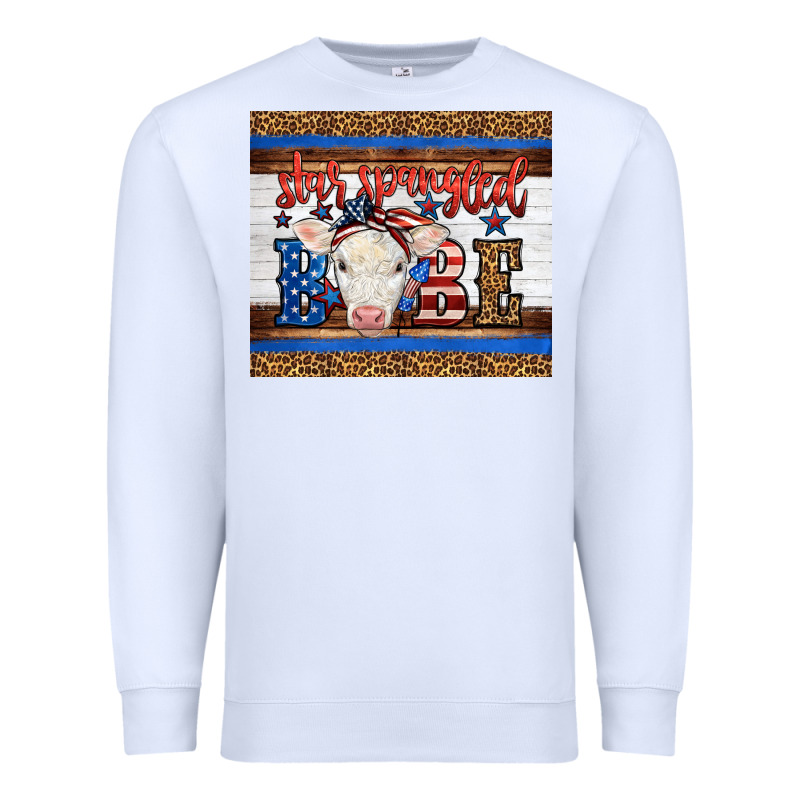 Western Star Spangled Baby Cow Premium Sweatshirt by LillyAllenDesigns | Teevron
