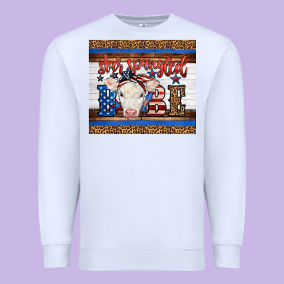 Western Star Spangled Baby Cow Premium Sweatshirt Designed By Lillyallendesigns