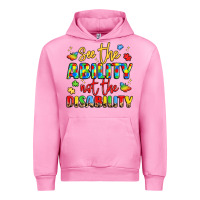 Fuchsia Pink see the ability not the disability Urban Hoodie - LillyAllenDesigns