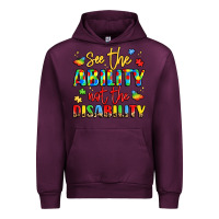 Mauve Wine see the ability not the disability Urban Hoodie - LillyAllenDesigns