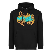 Black glitter leopard turquoise patch Heavyweight Hoodie - AdoDesignShop