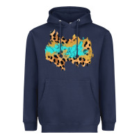 Navy glitter leopard turquoise patch Heavyweight Hoodie - AdoDesignShop
