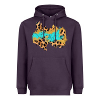 Plum glitter leopard turquoise patch Heavyweight Hoodie - AdoDesignShop