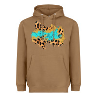 Toasted Coconut glitter leopard turquoise patch Heavyweight Hoodie - AdoDesignShop