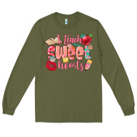 Army Green i teach sweet hearts valentine's day teacher Long Sleeve Tee - FaDigitalArtStudio