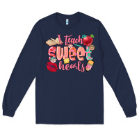 Navy i teach sweet hearts valentine's day teacher Long Sleeve Tee - FaDigitalArtStudio