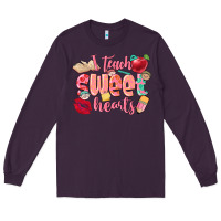 Plum i teach sweet hearts valentine's day teacher Long Sleeve Tee - FaDigitalArtStudio