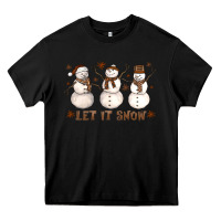 Let It Snow Snowmen Heavy Core Tee | Teevron