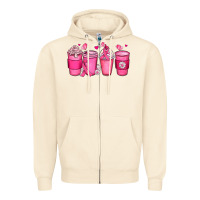 Sandshell breast cancer coffee cups Zipper Hoodie - JahusDesignShop