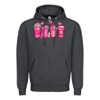 Smoke breast cancer coffee cups Zipper Hoodie - JahusDesignShop
