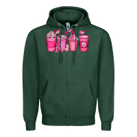 Sports Green breast cancer coffee cups Zipper Hoodie - JahusDesignShop