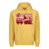 Antique Gold valentines express with gnomies Premium Hoodie - NancyCooperArtShop