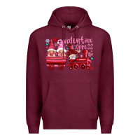 Burgundy valentines express with gnomies Premium Hoodie - NancyCooperArtShop