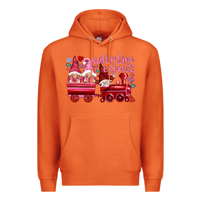Valentines Express With Gnomies Premium Hoodie by NancyCooperArtShop | Teevron