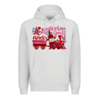 Dove Grey valentines express with gnomies Premium Hoodie - NancyCooperArtShop