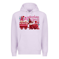 Lilac valentines express with gnomies Premium Hoodie - NancyCooperArtShop