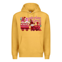 Mustard valentines express with gnomies Premium Hoodie - NancyCooperArtShop