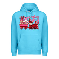 Ocean Blue valentines express with gnomies Premium Hoodie - NancyCooperArtShop