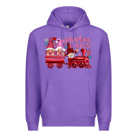 Purple valentines express with gnomies Premium Hoodie - NancyCooperArtShop