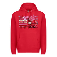 Red valentines express with gnomies Premium Hoodie - NancyCooperArtShop
