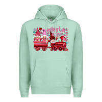 Seafoam valentines express with gnomies Premium Hoodie - NancyCooperArtShop