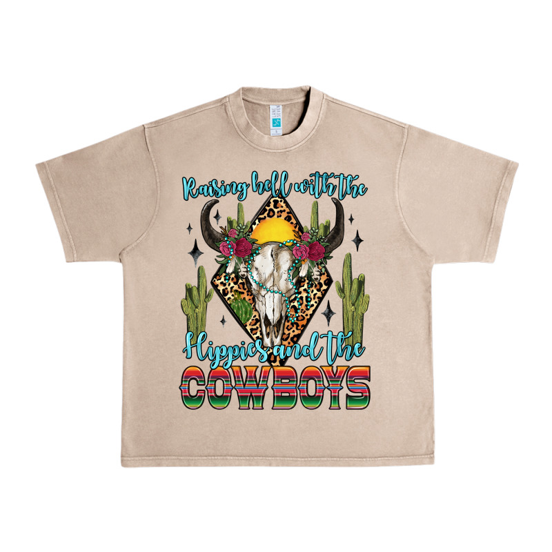 Raising Hell With The Hippies And The Cowboys Urban Heavy Tee by Zillion Design Studio | Teevron