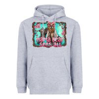 Heather Grey mama bear sees all Heavyweight Hoodie - Artiststas