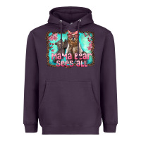 Plum mama bear sees all Heavyweight Hoodie - Artiststas