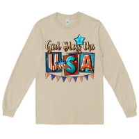 Mushroom God bless the USA 4th of july Long Sleeve Tee - CowGirlArtShop