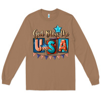 Toasted Coconut God bless the USA 4th of july Long Sleeve Tee - CowGirlArtShop