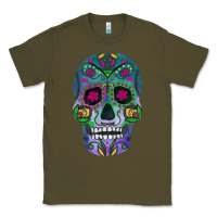 Army Green sugar skull Classic Tee - FaDigitalArtStudio