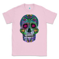 Bubblegum Pink sugar skull Classic Tee - FaDigitalArtStudio