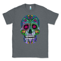 Charcoal Heather sugar skull Classic Tee - FaDigitalArtStudio
