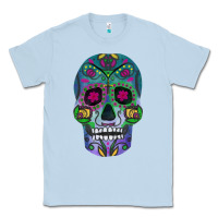 Dusty Blue sugar skull Classic Tee - FaDigitalArtStudio