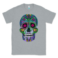 Heather Grey sugar skull Classic Tee - FaDigitalArtStudio