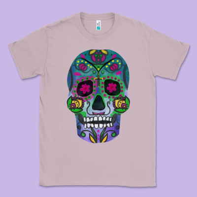 Sugar Skull Classic Tee Designed By Fadigitalartstudio