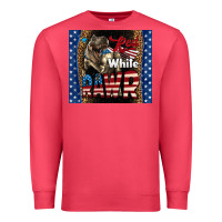 Cardinal Red White Rawr Dinosaur T-Rex Premium Sweatshirt - LillyAllenDesigns