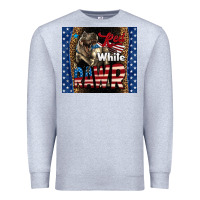 Heather Grey Red White Rawr Dinosaur T-Rex Premium Sweatshirt - LillyAllenDesigns