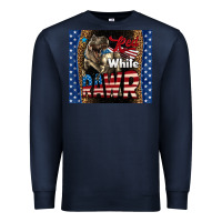 Navy Red White Rawr Dinosaur T-Rex Premium Sweatshirt - LillyAllenDesigns